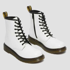 Dr. Martens White Patent Leather 1460 Combat Boots